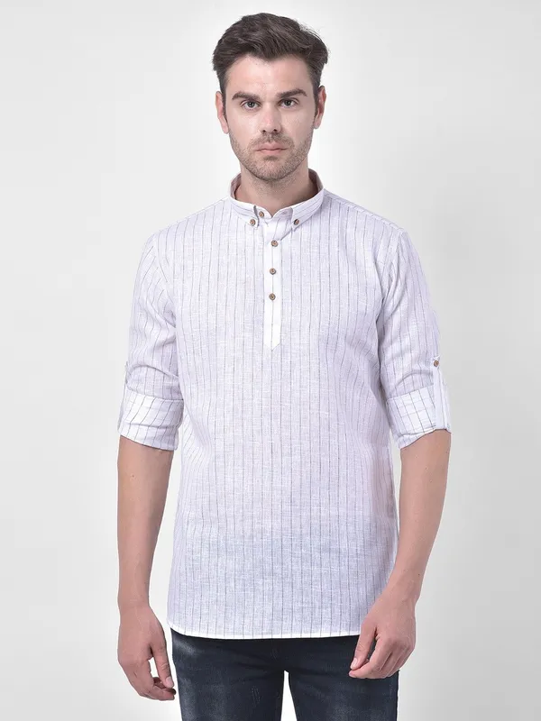 Tabard_Men_Striped_Straight_Kurta_(White)