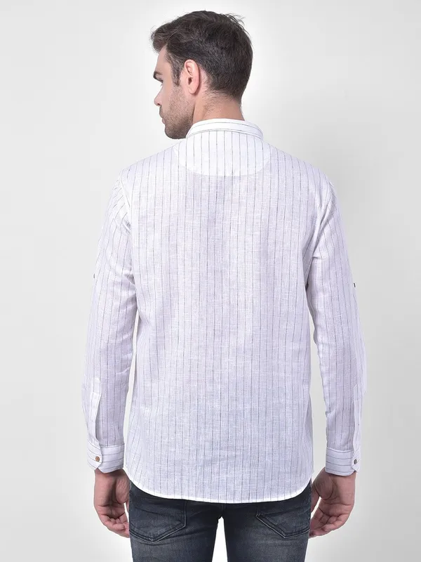 Tabard_Men_Striped_Straight_Kurta_(White)