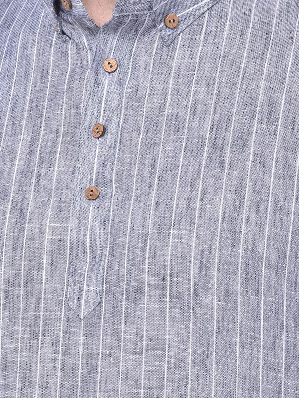 Tabard_Men_Striped_Straight_Kurta_(Grey)