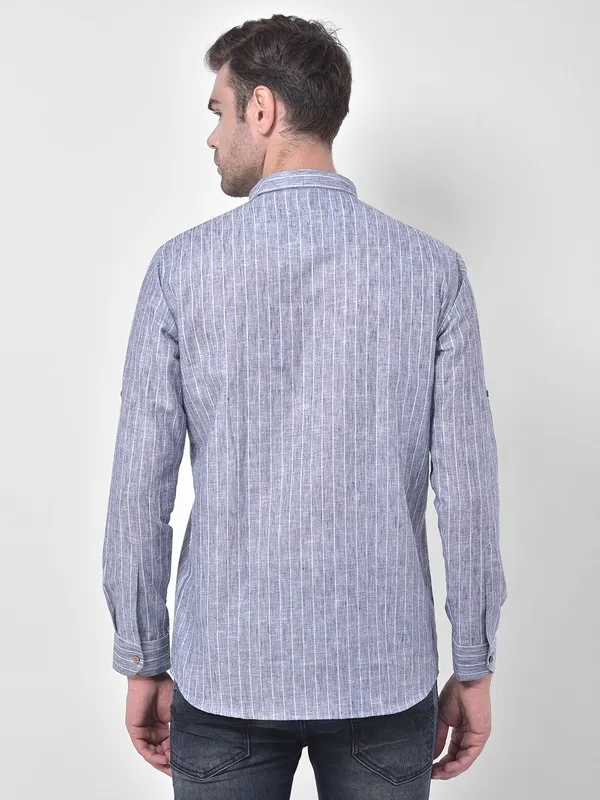 Tabard_Men_Striped_Straight_Kurta_(Grey)