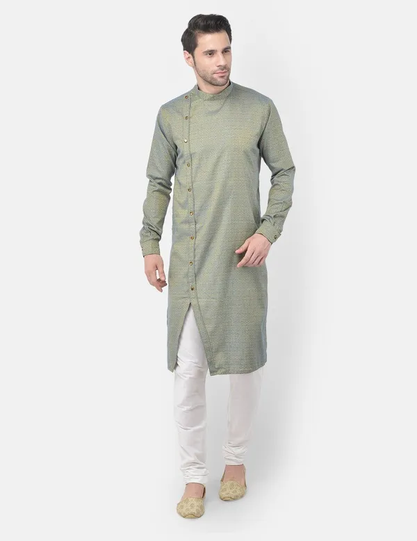 Tabard_Men_Printed_Asymmetric_Kurta_(Blue)