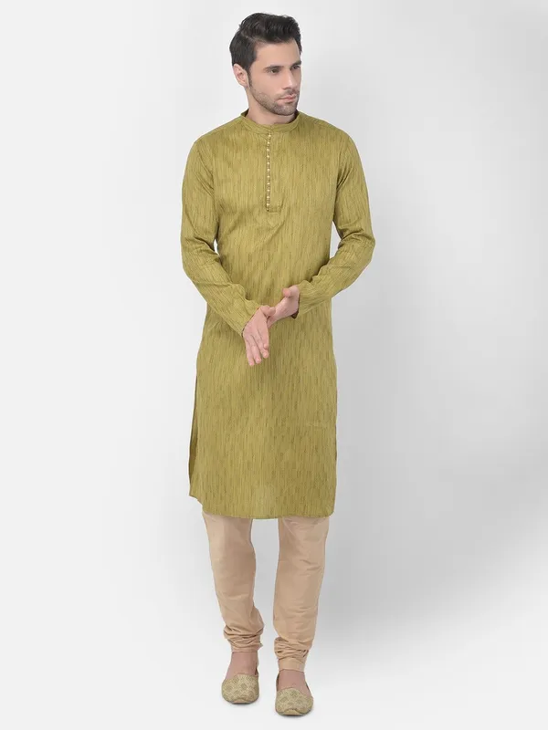 Tabard_Men_Printed_Straight_Kurta_(Green)