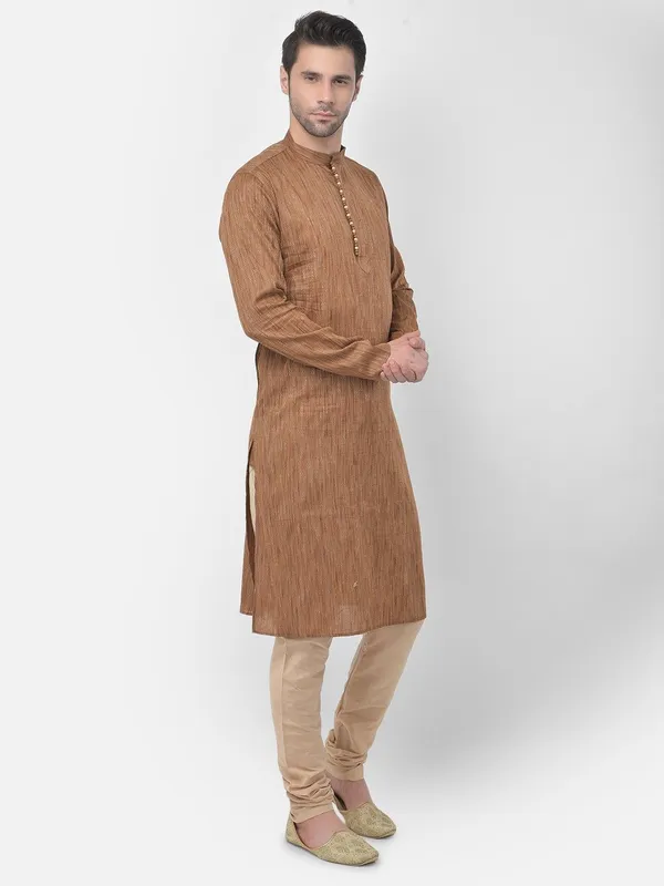 Tabard_Men_Printed_Straight_Kurta_(Brown)