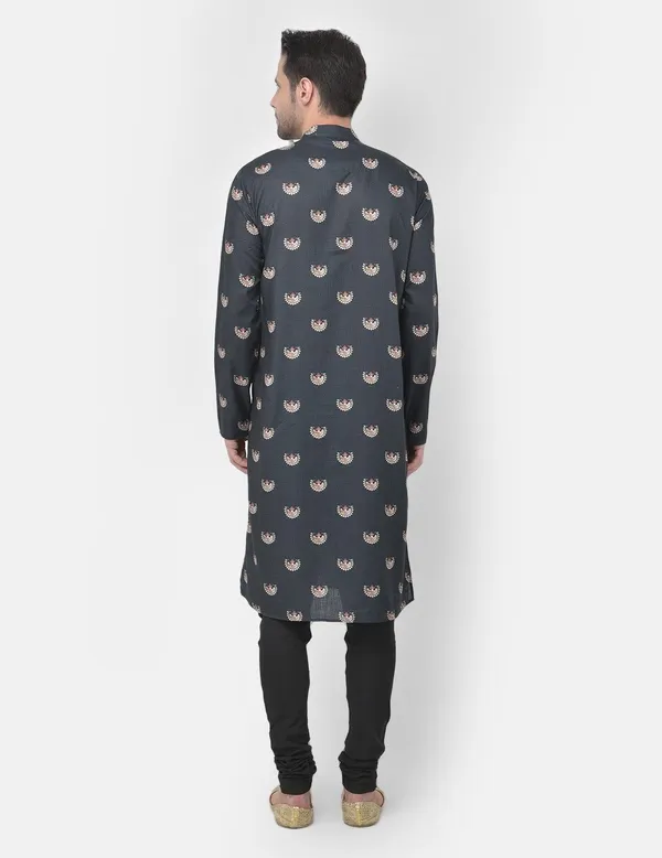 Tabard_Men_Printed_Straight_Kurta_(Black)
