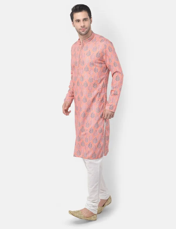 Tabard_Men_Printed_Straight_Kurta_(Orange)