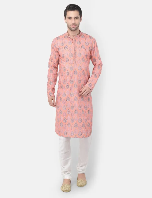 Tabard_Men_Printed_Straight_Kurta_(Orange)