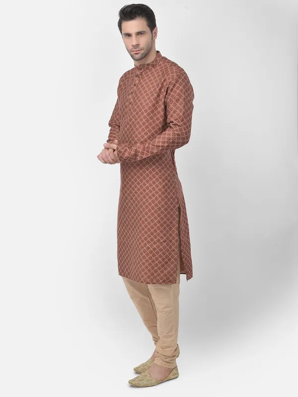 Tabard_Men_Printed_Straight_Kurta_(Red)