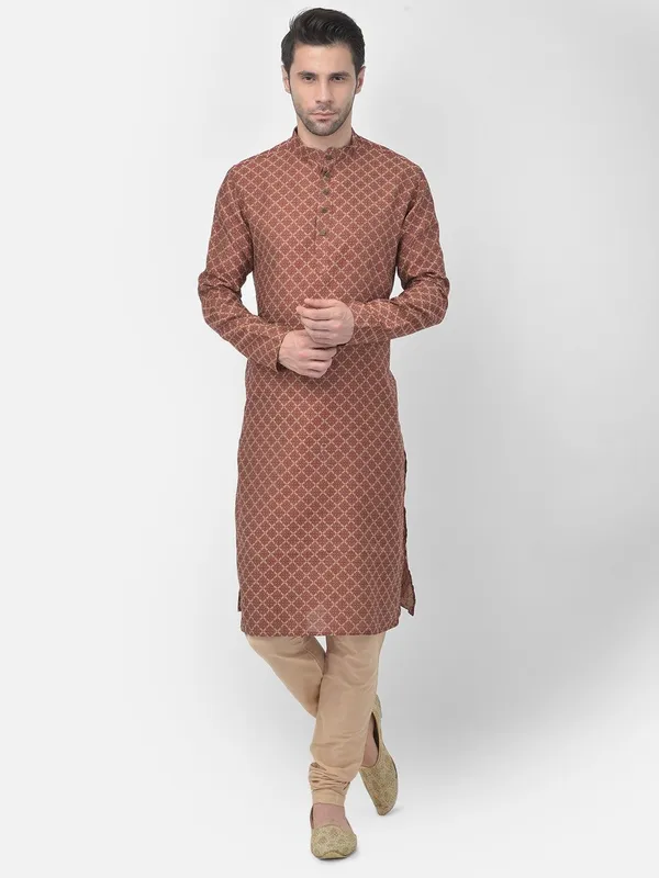 Tabard_Men_Printed_Straight_Kurta_(Red)