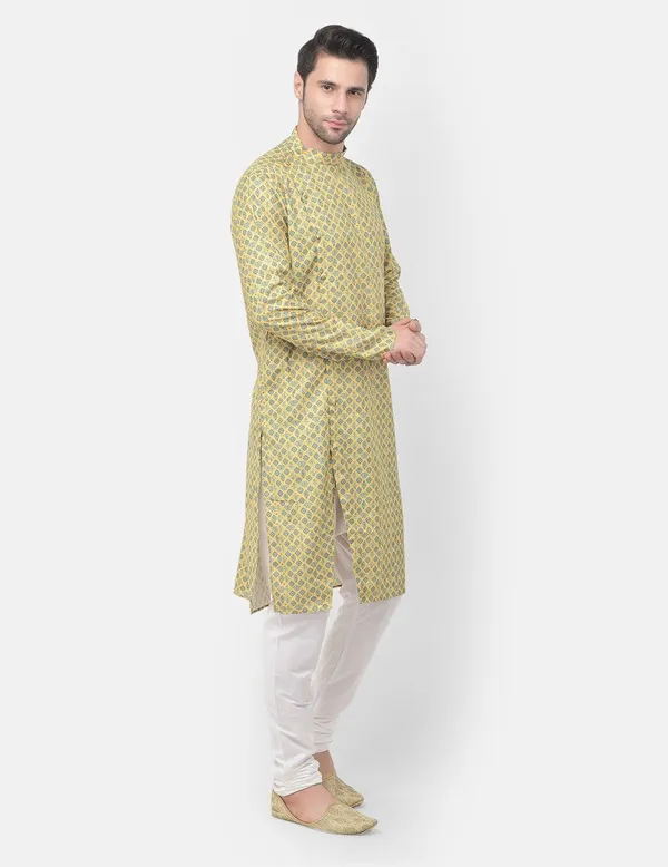 Tabard_Men_Printed_Straight_Kurta_(Yellow)