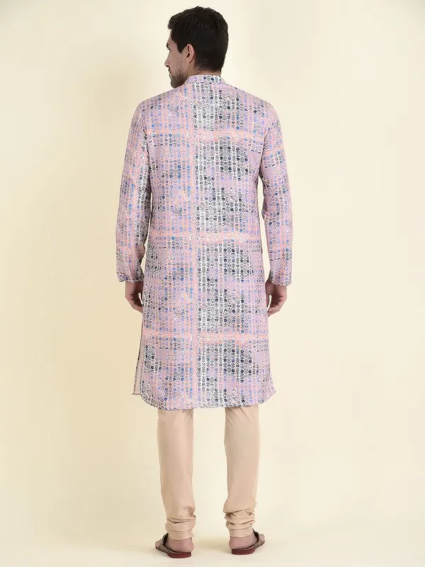 Tabard_Men_Printed_Straight_Kurta_(Pink)