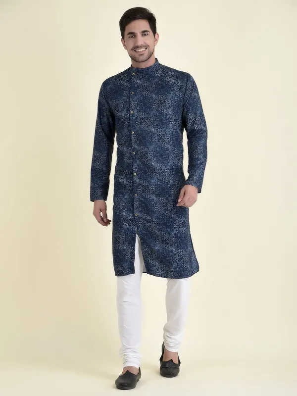 Tabard_Men_Printed_Straight_Kurta_(Blue)