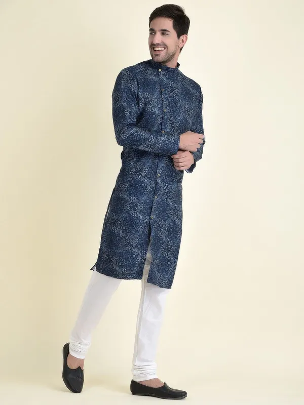 Tabard_Men_Printed_Straight_Kurta_(Blue)