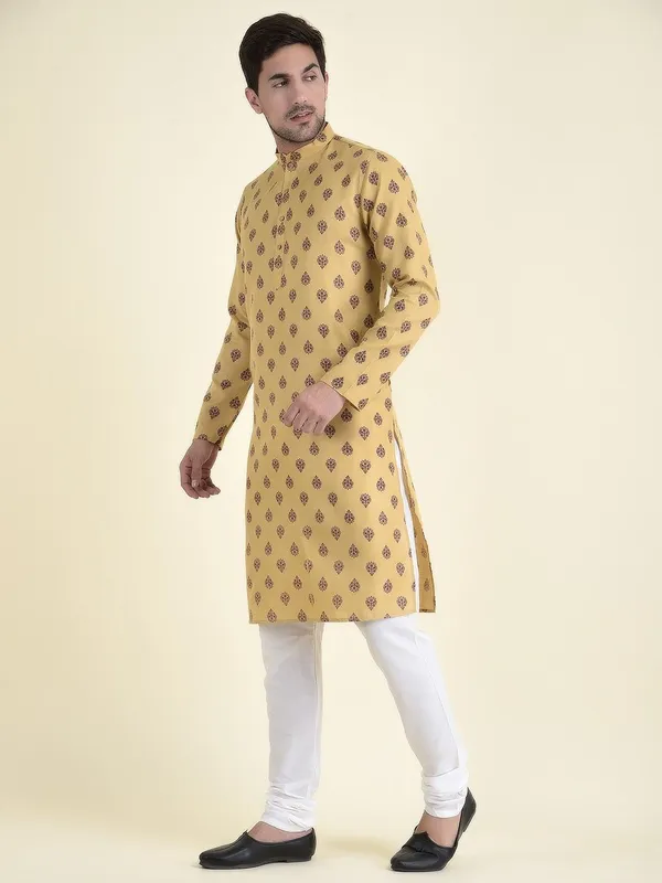 Tabard_Men_Printed_Straight_Kurta_(Beige)