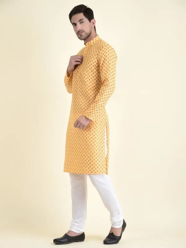 Tabard_Men_Printed_Straight_Kurta_(Yellow)