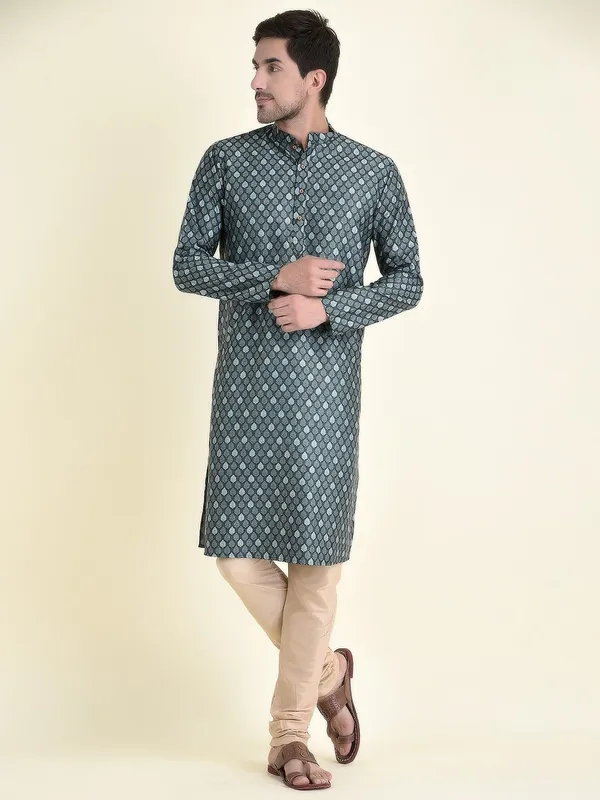 Tabard_Men_Printed_Straight_Kurta_(Blue)