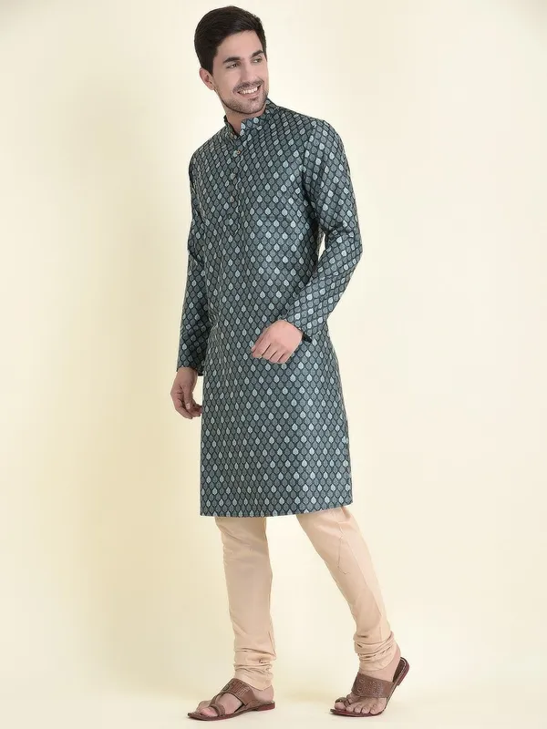 Tabard_Men_Printed_Straight_Kurta_(Blue)