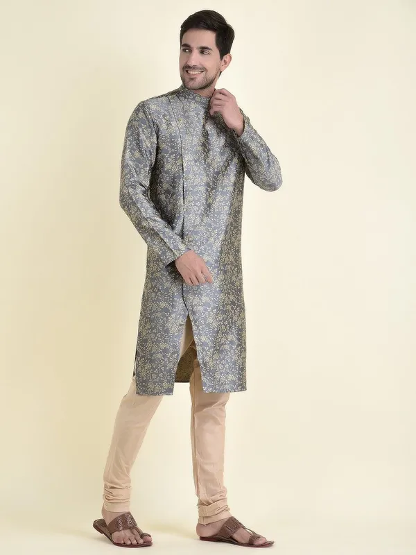 Tabard_Men_Printed_Straight_Kurta_(Grey)
