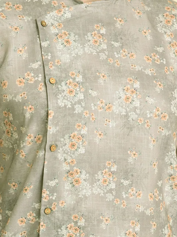 Tabard_Men_Printed_Asymmetric_Kurta_(Grey)