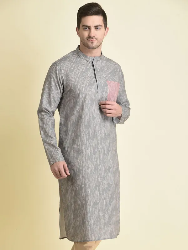 Tabard_Men_Printed_Straight_Kurta_(Grey)