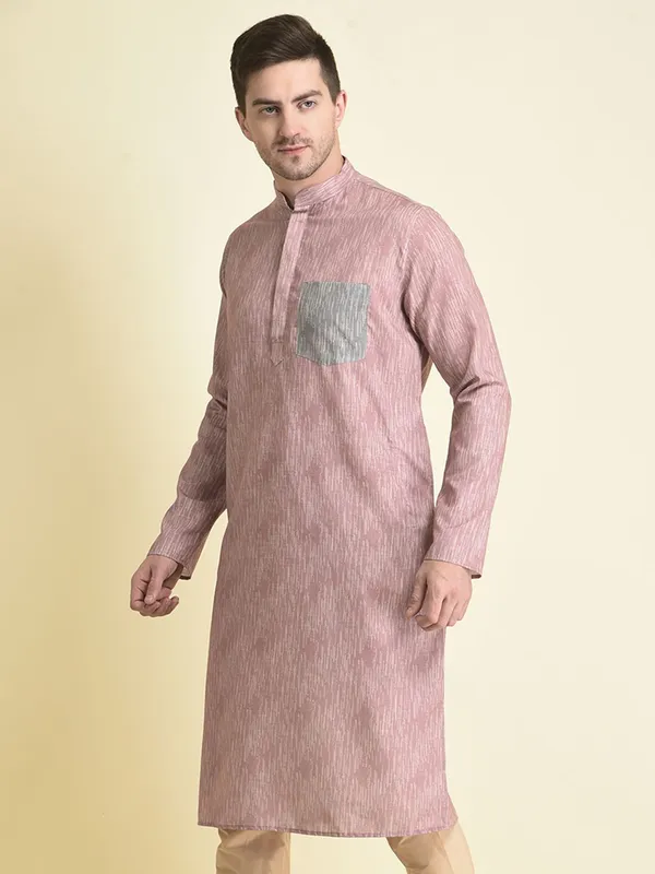 Tabard_Men_Printed_Straight_Kurta_(Pink)