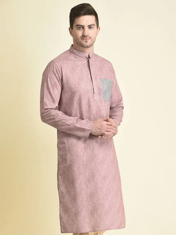 Tabard_Men_Printed_Straight_Kurta_(Pink)