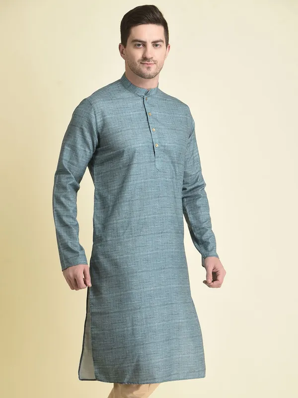 Tabard_Men_Self_Design_Straight_Kurta_(Blue)