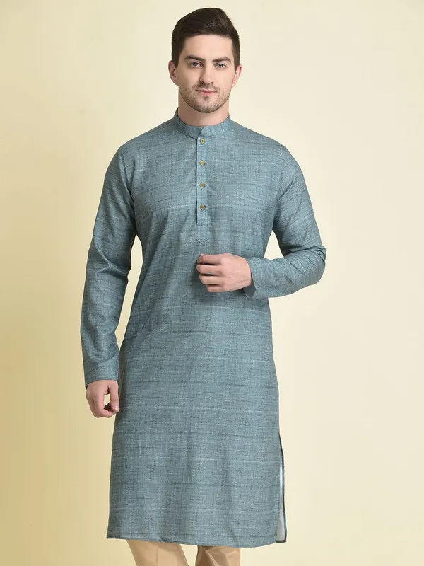 Tabard_Men_Self_Design_Straight_Kurta_(Blue)