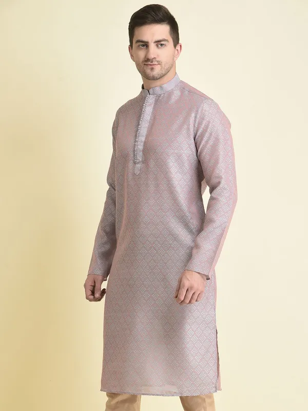 Tabard_Men_Printed_Straight_Kurta_(Pink)