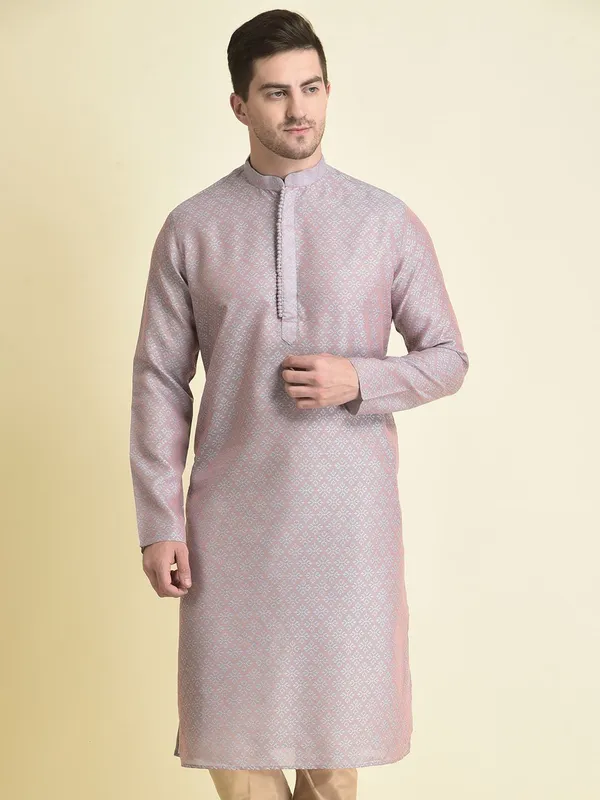 Tabard_Men_Printed_Straight_Kurta_(Pink)