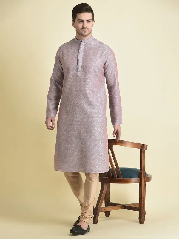 Tabard_Men_Printed_Straight_Kurta_(Pink)