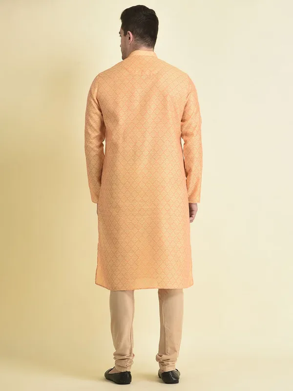 Tabard_Men_Printed_Straight_Kurta_(Orange)
