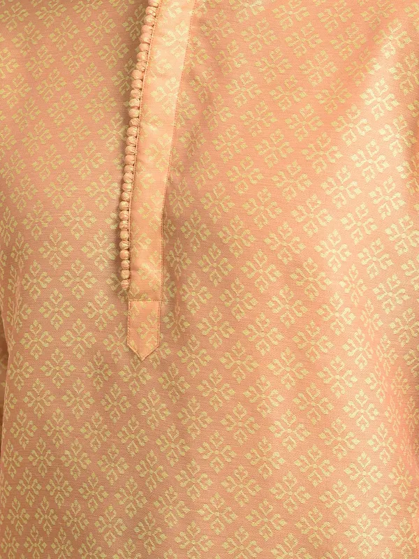 Tabard_Men_Printed_Straight_Kurta_(Orange)