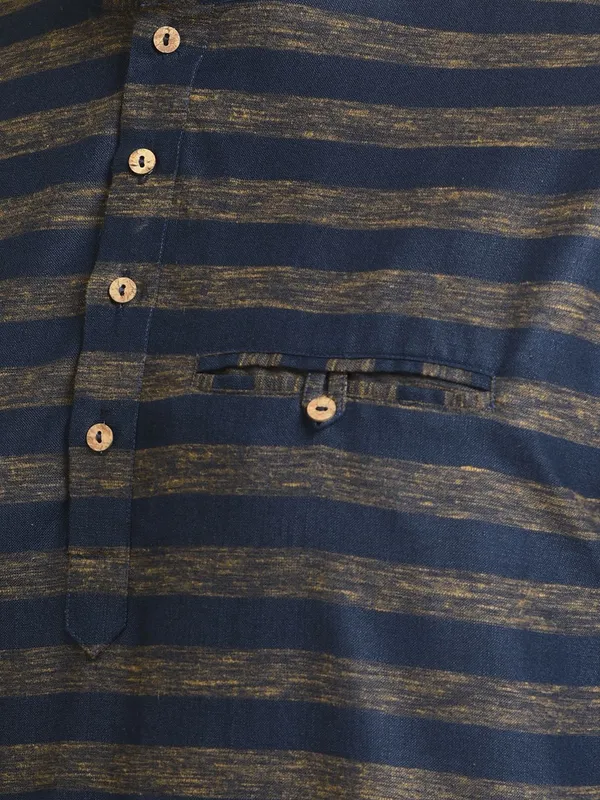 Tabard_Men_Striped_A-line_Kurta_(Blue)
