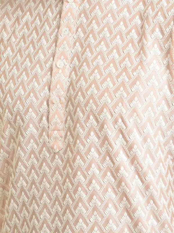 Tabard_Men_Chikan_Embroidery_Straight_Kurta_(Pink)