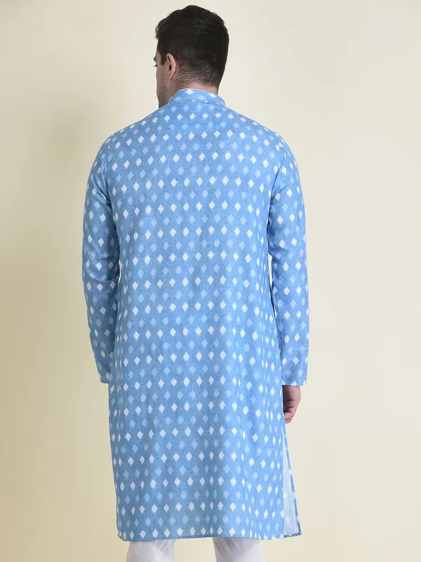 Tabard_Men_Printed_Straight_Kurta_(Blue)