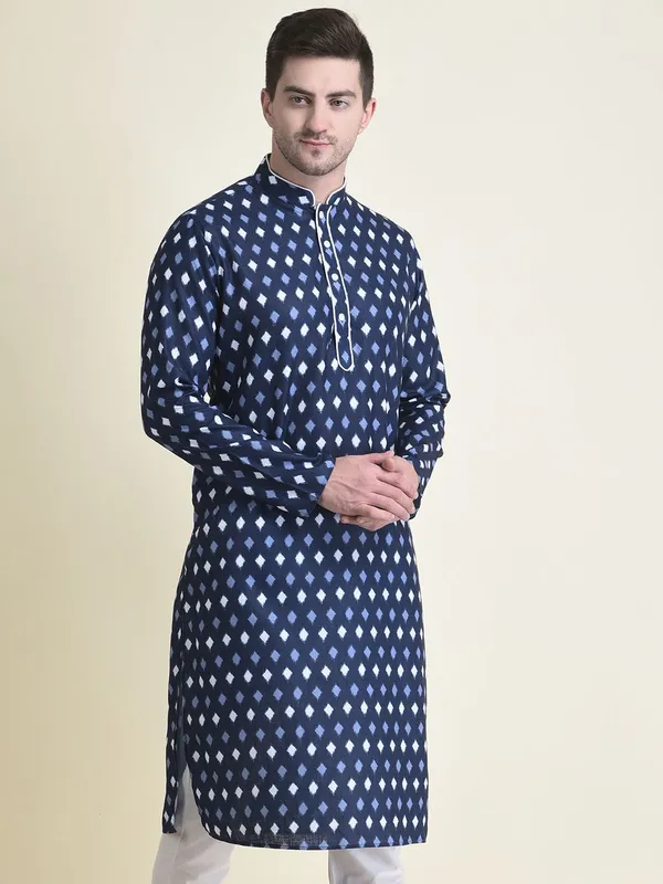 Tabard_Men_Printed_Straight_Kurta_(Blue)