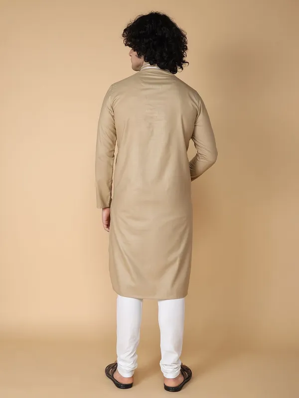 Tabard_Men_Solid_Straight_Kurta_(Beige)