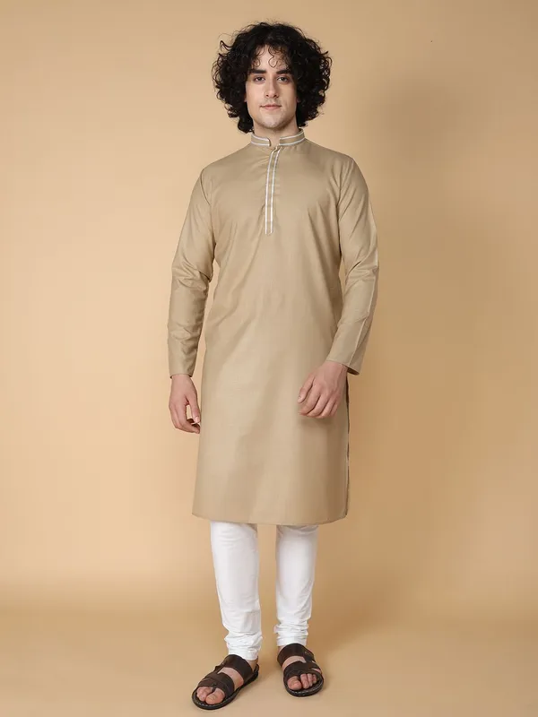 Tabard_Men_Solid_Straight_Kurta_(Beige)