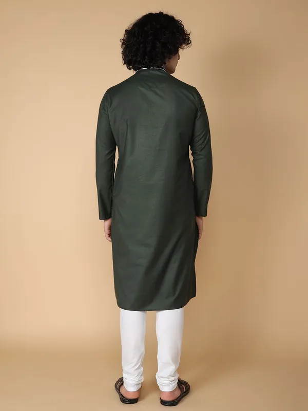 Tabard_Men_Solid_Straight_Kurta_(Green)