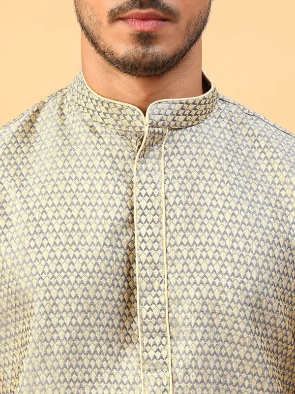 Tabard_Men_Printed_Straight_Kurta_(Gold,_Grey)