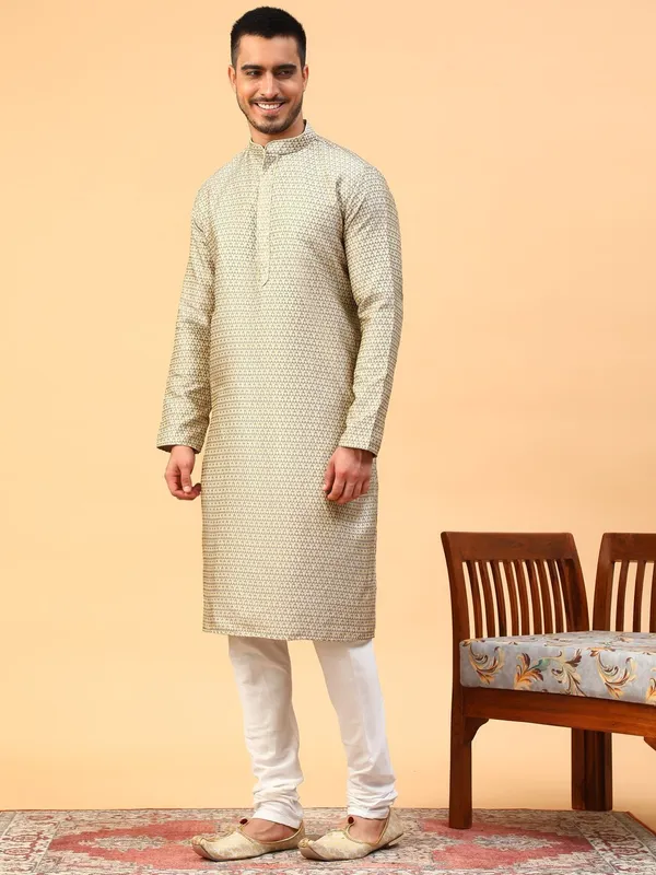 Tabard_Men_Printed_Straight_Kurta_(Gold,_Grey)