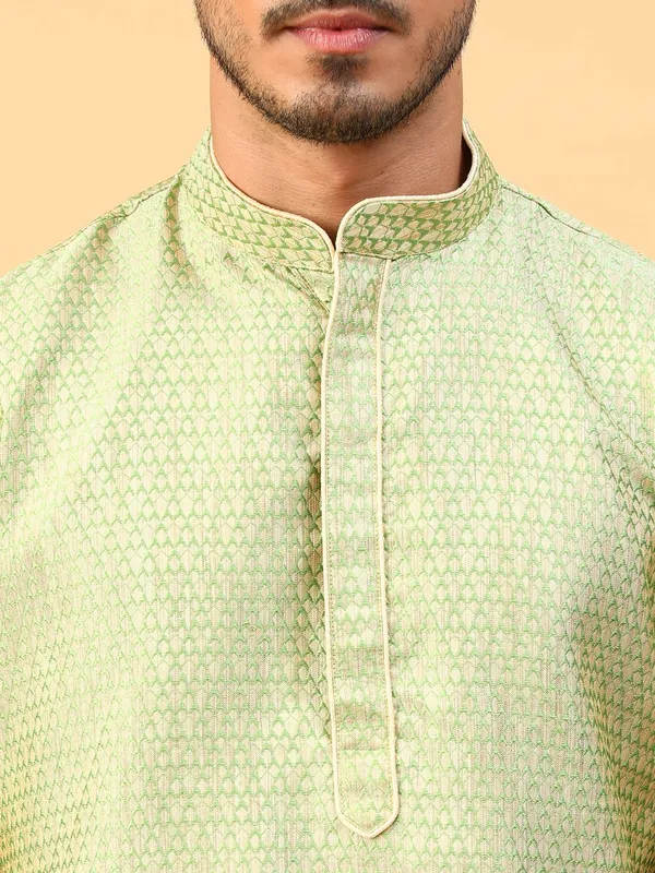 Tabard_Men_Printed_Straight_Kurta_(Green)