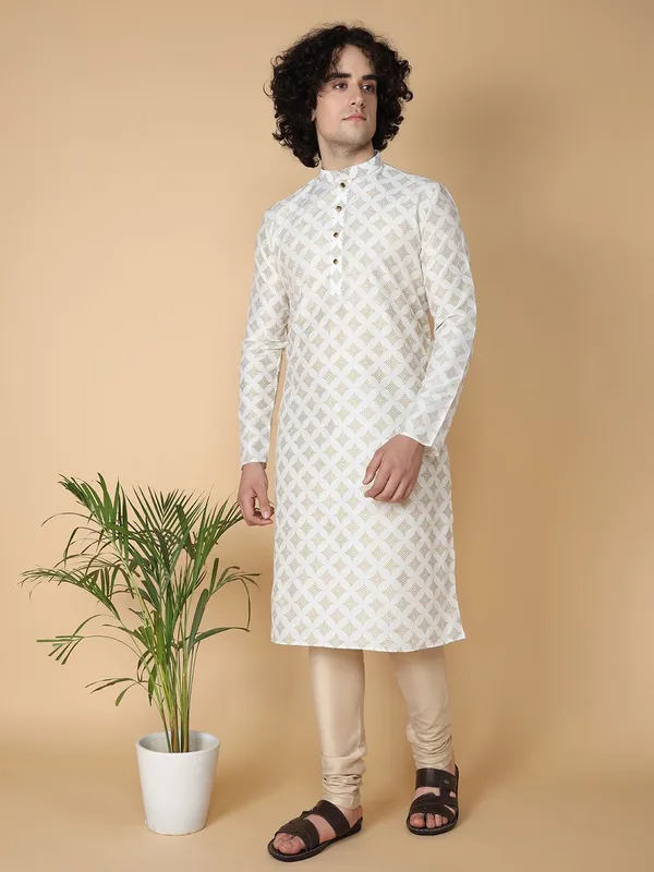 Tabard_Men_Printed_Straight_Kurta_(White)