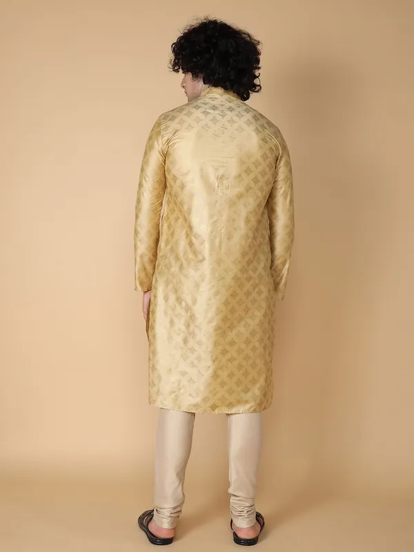 Tabard_Men_Printed_Straight_Kurta_(Beige,_Gold)