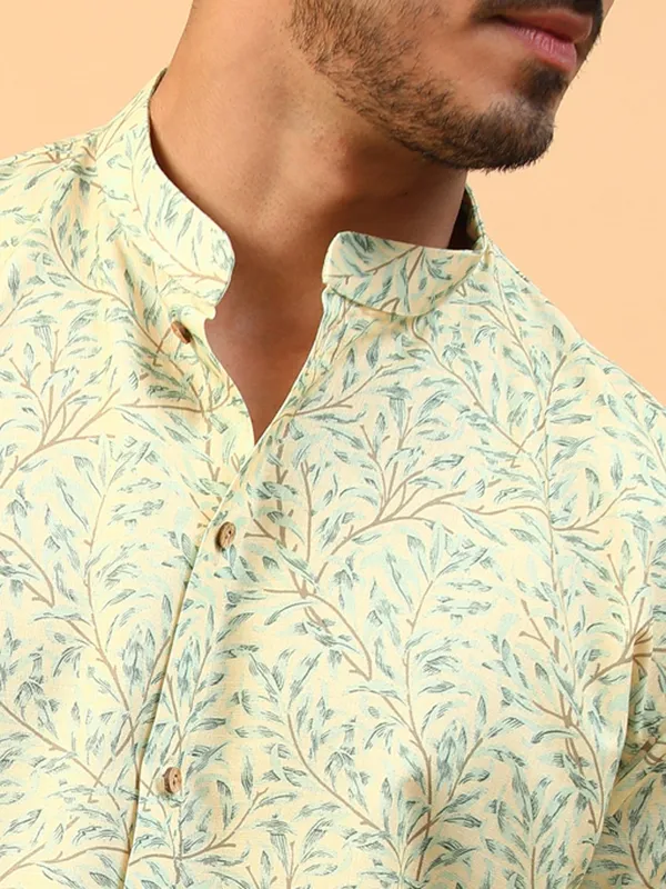 Tabard_Men_Printed_Straight_Kurta_(Yellow)