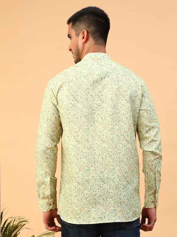 Tabard_Men_Printed_Straight_Kurta_(Yellow)