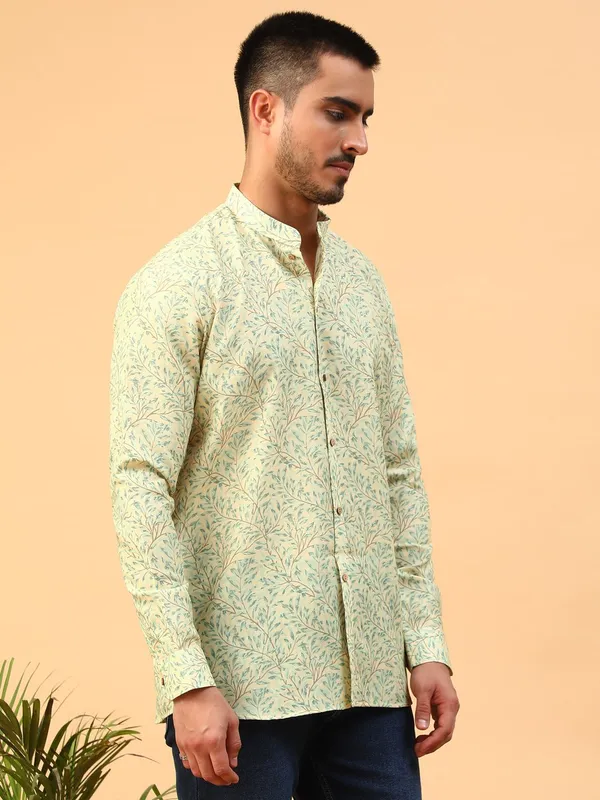 Tabard_Men_Printed_Straight_Kurta_(Yellow)