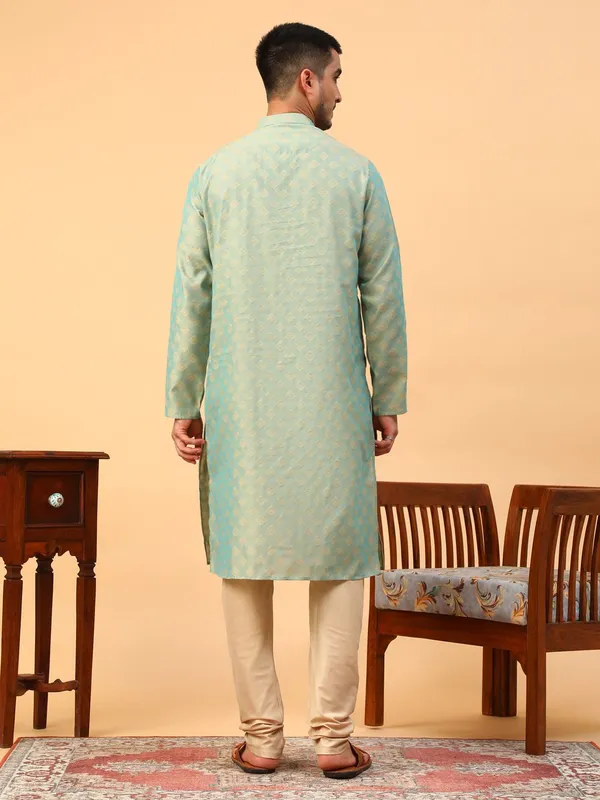 Tabard_Men_Solid_Straight_Kurta_(Green)