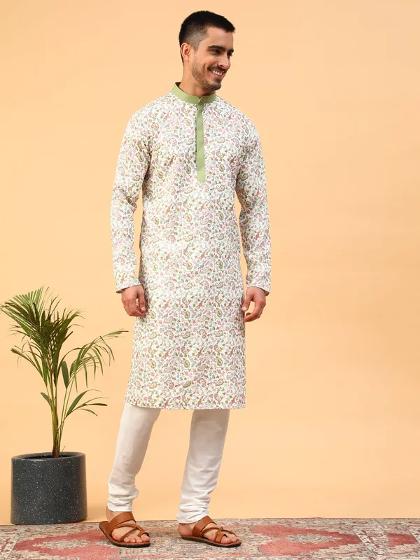 Tabard_Men_Printed_Straight_Kurta_(Beige)