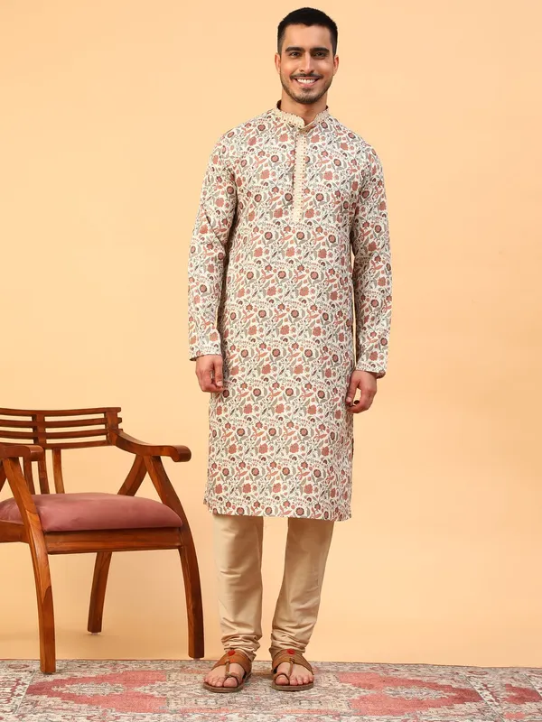 Tabard_Men_Printed_Straight_Kurta_(Beige)